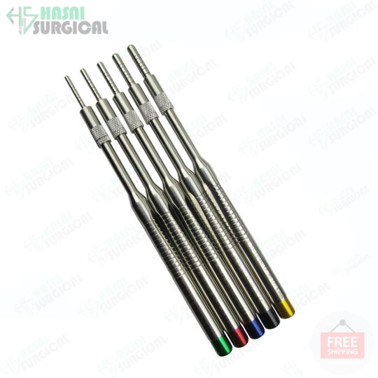 Dental Implants Osteotomes Instruments Sinus Offset Handle Convex Tip set of 5