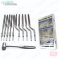 Dental Osteotomes Straight & Curved Tips Bone Spreading Surgical 12pcs Set