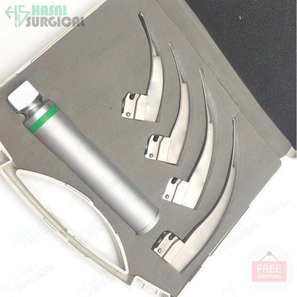 4-Piece Macintosh Fiber Optic Laryngoscope Set