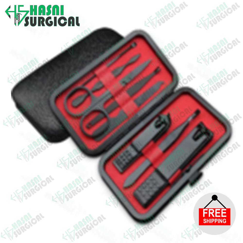 Professional Manicure Kit Set - Stainless Steel Nail Clippers Pedicure Tools with Black Luxury Travel Case