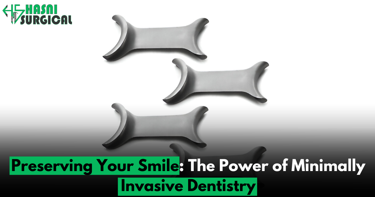 Stainless steel cheek retractor mouth opener used in dental implant surgery