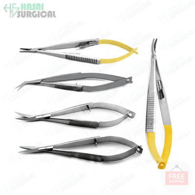 Micro Scissors Spring Ophthalmic Surgical Suturing Tools Set