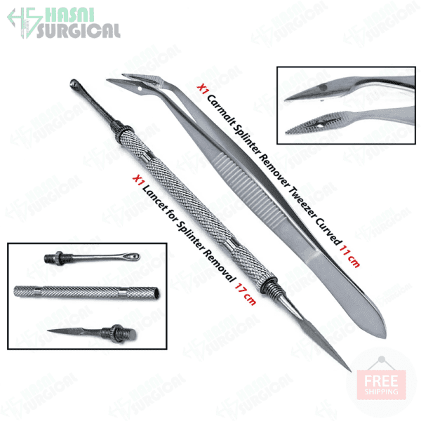 Carmalt Splinter Forceps Tweezers Curved and Lancet