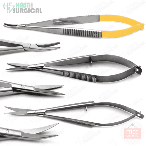 Micro Scissors Spring Ophthalmic Surgical Suturing Tools Set