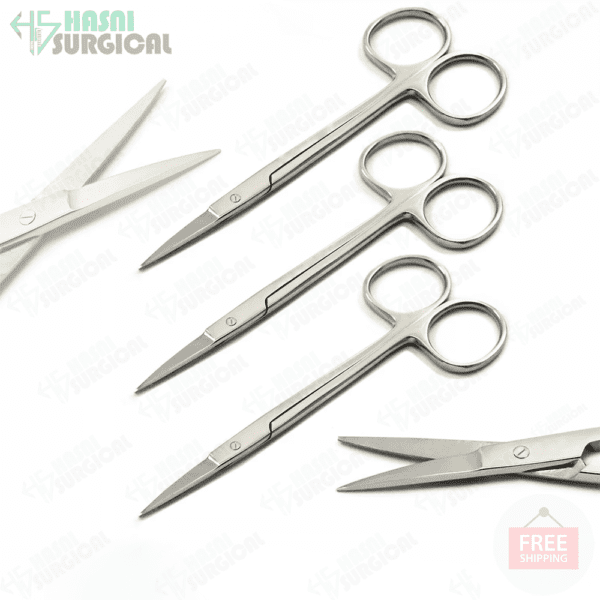 Iris rubber scissors straight, sharp surgical stainless steel