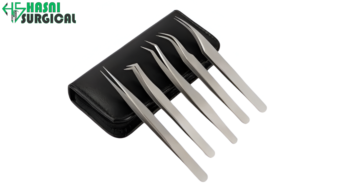 Professional Eyelash Extension Tweezers Stainless Steel Premium Quality Packaging Set