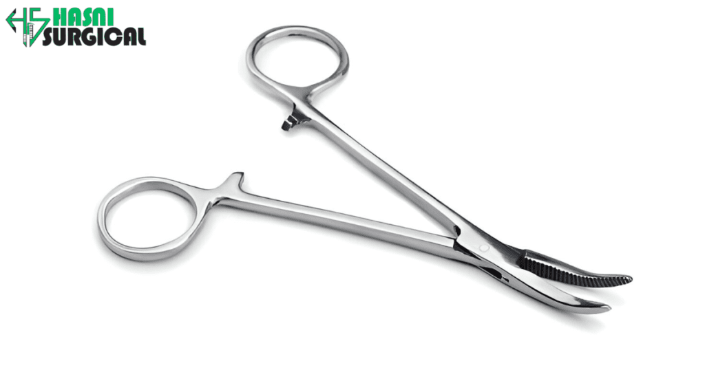 A Clamp lying on a white surface with a white background.