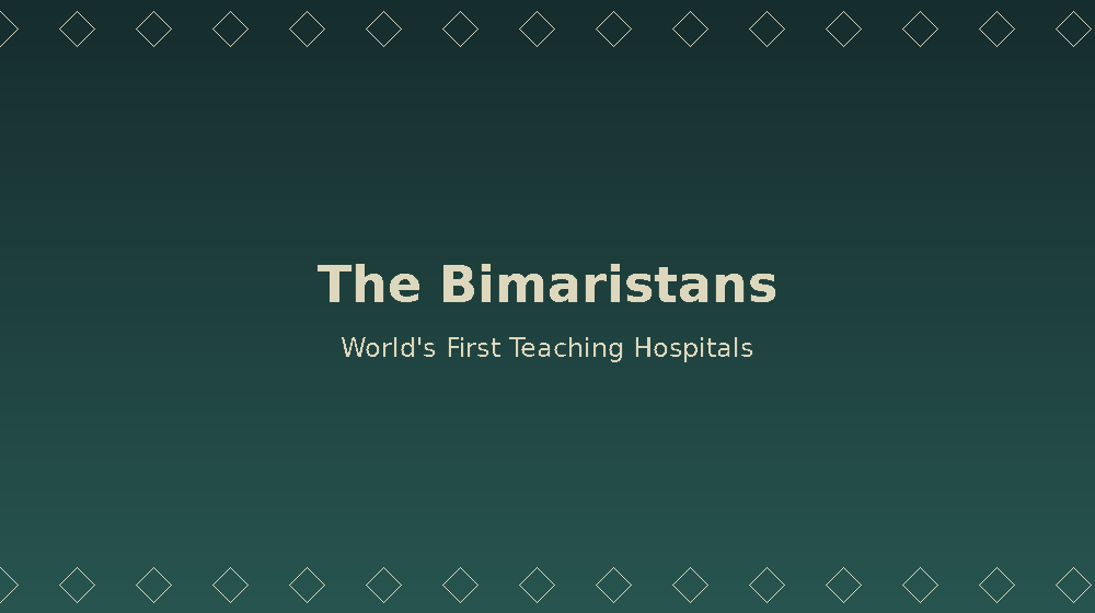 Bimaristan Islamic teaching hospitals — the world's first organized medical institutions
